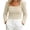 Beige 10, variant on Plus Size Tops for Women Ribbed Square Neck Long Sleeve Knit Top, Scalloped Cuff Slim Fitted Plush Sweater, Sweet Casual Pullover Womens Workout Tops