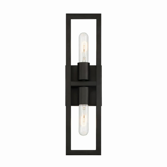 Designers Fountain Urban Oasis 2 Light Matte Black Wall Sconce Light, D224M-WS-MB