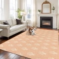thumbnail image 2 of Abstract Bohemia Area Rugs 5'x8', Washable Small Throw Rugs for Classroom Bedroom, Modern Boho Floral Orange Indoor Outdoor Rug Non-Slip Low Pile Carpet Runner Reversible Floor Mats, 2 of 8