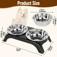 thumbnail image 5 of YOYAHATEM Elevated Cat Bowl Set with 2 Stainless Steel Bowls, Anti-Vomiting Raised Design, Anti-Slip Stand, Black, 5 of 7