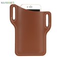 thumbnail image 2 of BadPiggies Men Leather Cell Phone Holster Belt Bag Retro Mobile Phone Waist Sheath Pouch Storage Holder (Light Brown), 2 of 9