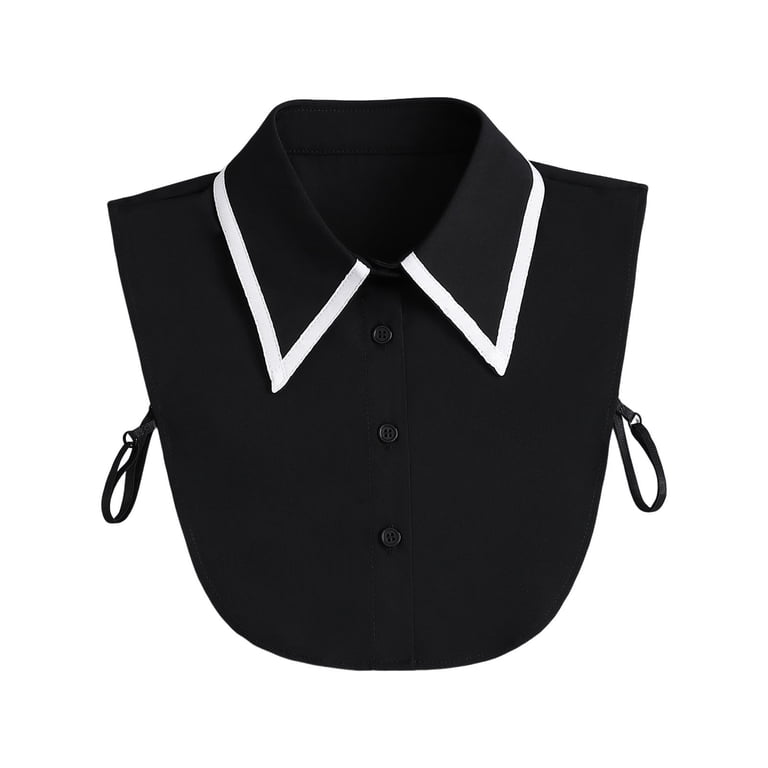 faux dress shirt collar Kalkehay Detachable Dickey Collar Blouse for Women, Fake Half Shirts Faux  False Collar for Girls Favors, Black at Amazon Women's Clothing store