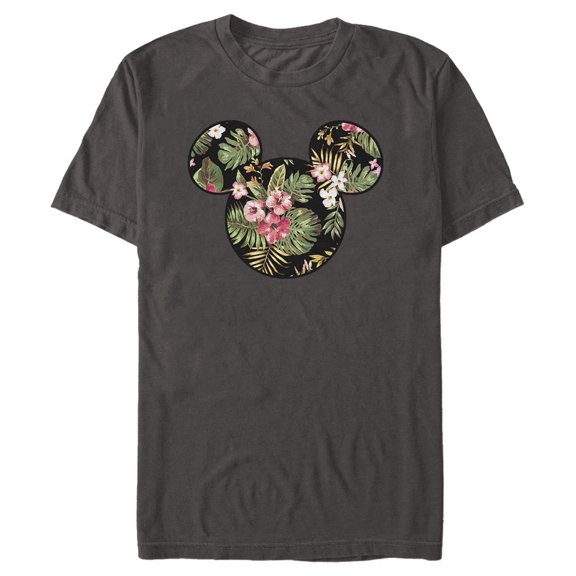 Men's Mickey & Friends Floral Face Graphic Tee Charcoal 3X Large