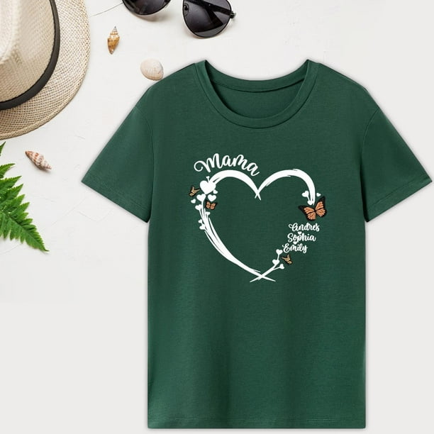 Camiseta de mamá, camiseta, regalo del día de la madre para mamá, Jersey cómodo, ropa de calle, camisa Simple de moda para mamá, Top de manga corta L