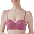 thumbnail image 4 of LNWUY Fashion Lace Bras for Women Lifting Gathering Spaghetti Strap Full Coverage Comfortable Underwire Bra Pink M, 4 of 5