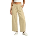 thumbnail image 2 of Xdegoge Straight Leg Linen Pants for Women Comfy Business Casual Work High Waisted Office Bottoms with Pockets Relaxed Fit Summer Dressy Trousers, 2 of 8