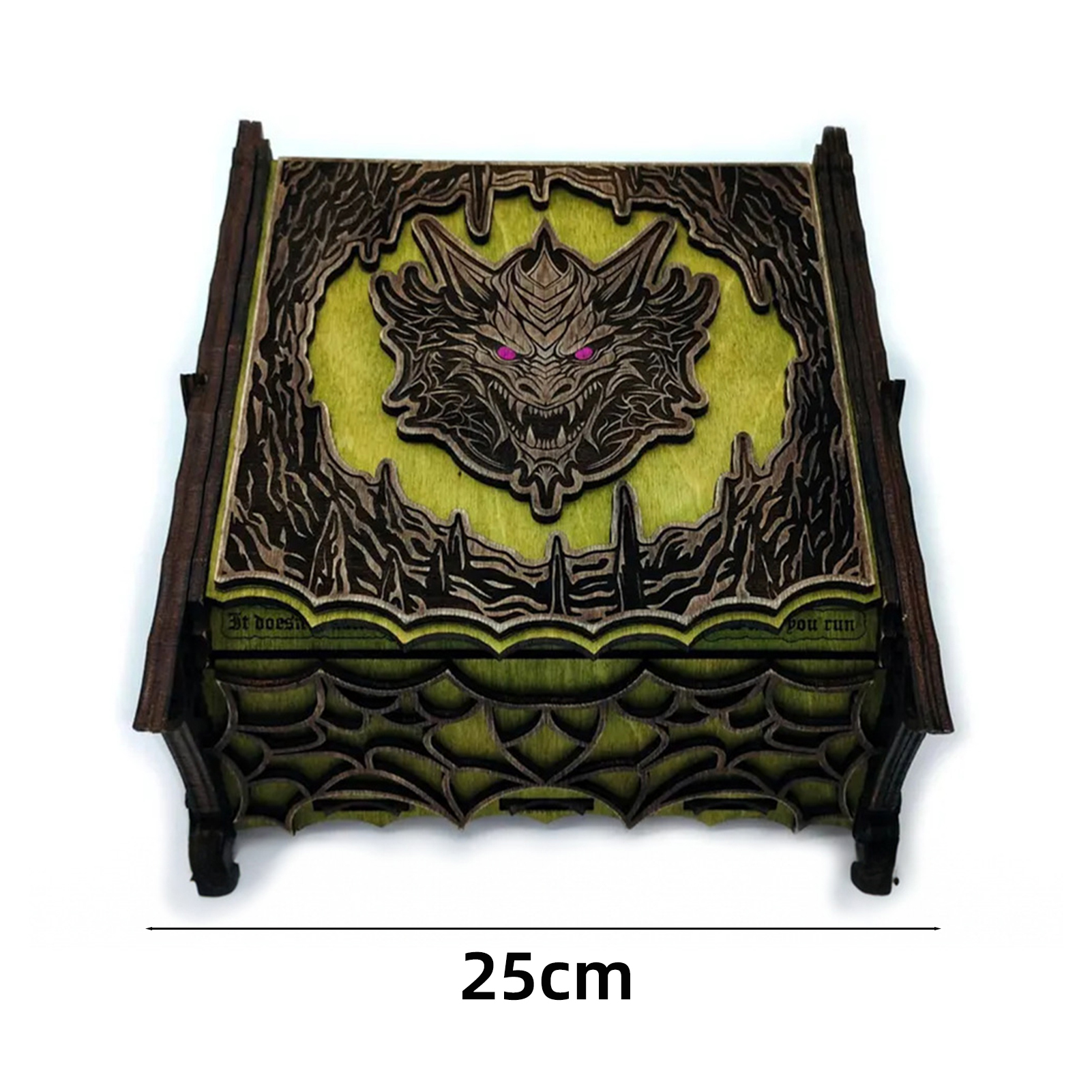 OIUR Dragon Pattern Wooden Box Jewelry Storage Organizer Vintage Collectible Storage Box for Home Decor Friends Gift
