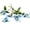 Blue, variant on 1 Pair Outdoor Artificial Autumn Flowers | Fake Fall Decorations - No Fade, Faux Plastic for Garden, Porch, and Window Box Decor