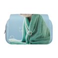 thumbnail image 2 of Rateoe Dog Wrapped in Towel Pattern Double Clamshell Pen Case, Storage Organizer with Two Zipper Compartments– Holds Up to 50 Pencils & Pens, 2 of 7