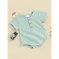 thumbnail image 2 of Bagilaanoe Newborn Baby Girl Boy Rompers Short Sleeve Bodysuits 3M 6M 12M 18M Infant Casual One Piece Short Jumpsuit, 2 of 8