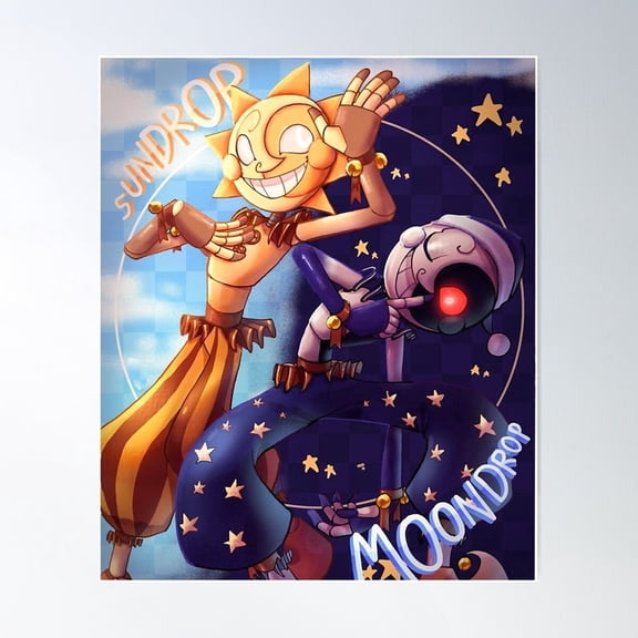 Sundrop Moondrop FNAF Poster, 8x12 UNFRAMED