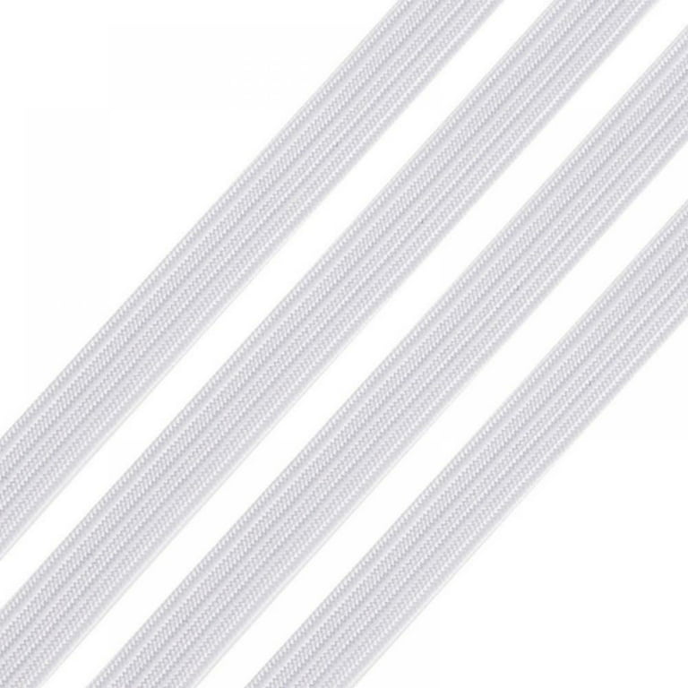 1/4 Inch Elastic Bands for Sewing, Stretchy Waistband Ribbon Cord (White,  200 Yards/ 182 Meters)