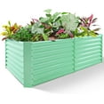 thumbnail image 1 of 6×3×2ft Galvanized Raised Garden Bed, Planter Boxes Outdoor, Raised Garden Beds Outdoor for Vegetables, Flowers, Herbs,  Olive Green, 1 of 7