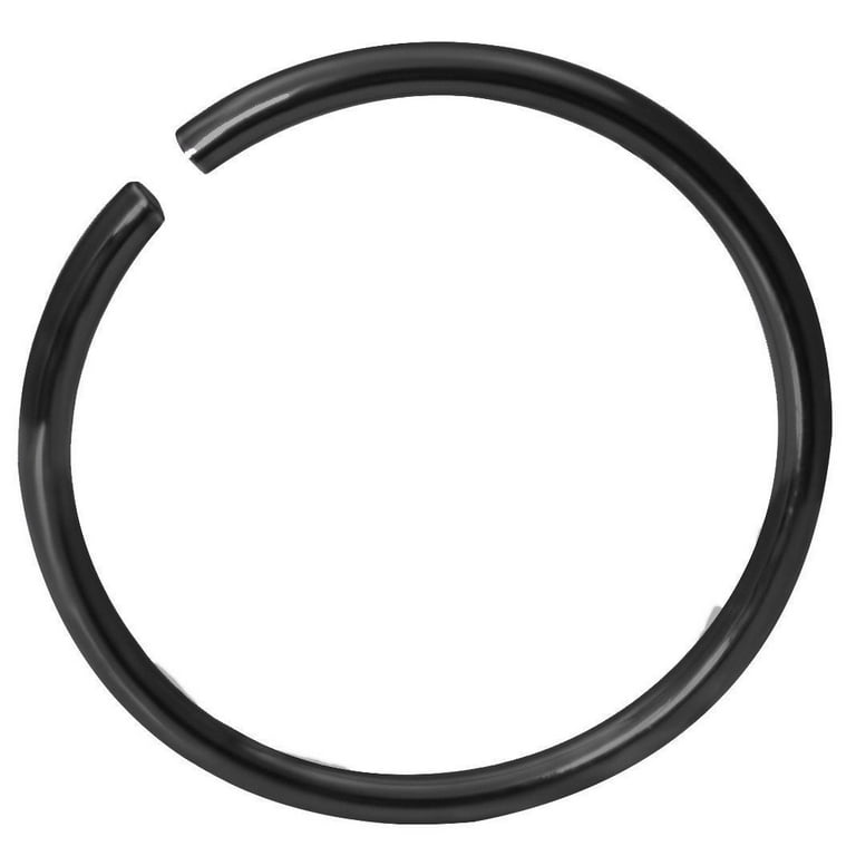 Nose Ring Hoop Black IP Surgical Steel Universal Jewelry 22G 8MM