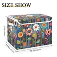 thumbnail image 5 of Yayeee Collapsible Cube Storage Bin with Lid Fabric Closet Decorative Basket with Handles, Blue Colorful Flowers, 5 of 7