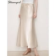 thumbnail image 4 of Long Black Satin Skirts For Women 2025 Spring Summer Straight Maxi Green Skirt Elegant Beige Women Satin Silk Skirts Long Brown, 4 of 6