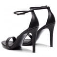 thumbnail image 4 of Steve Madden Brandie Black Rounded Open Toe Ankle Strap Stiletto Heeled Sandals (Black, 11), 4 of 4