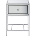 thumbnail image 2 of ZXNYH Inka Mirrored One-Drawer Side Table, Clear / Silver / Mirror, 2 of 6