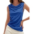 thumbnail image 2 of Sleeveless Summer Solid Color Cowl Neckline Women Tank Tops, 2 of 5