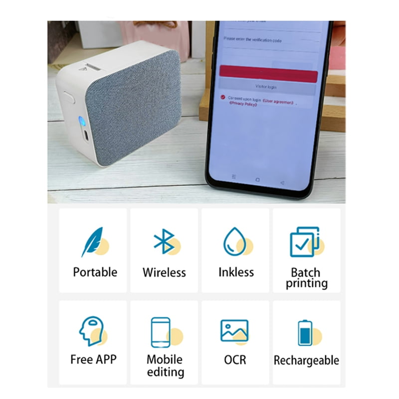 P15 Thermal Printer Bluetooth Barcode Label Maker for Office Commercial Pocket Mini DIY Bluetooth Printer