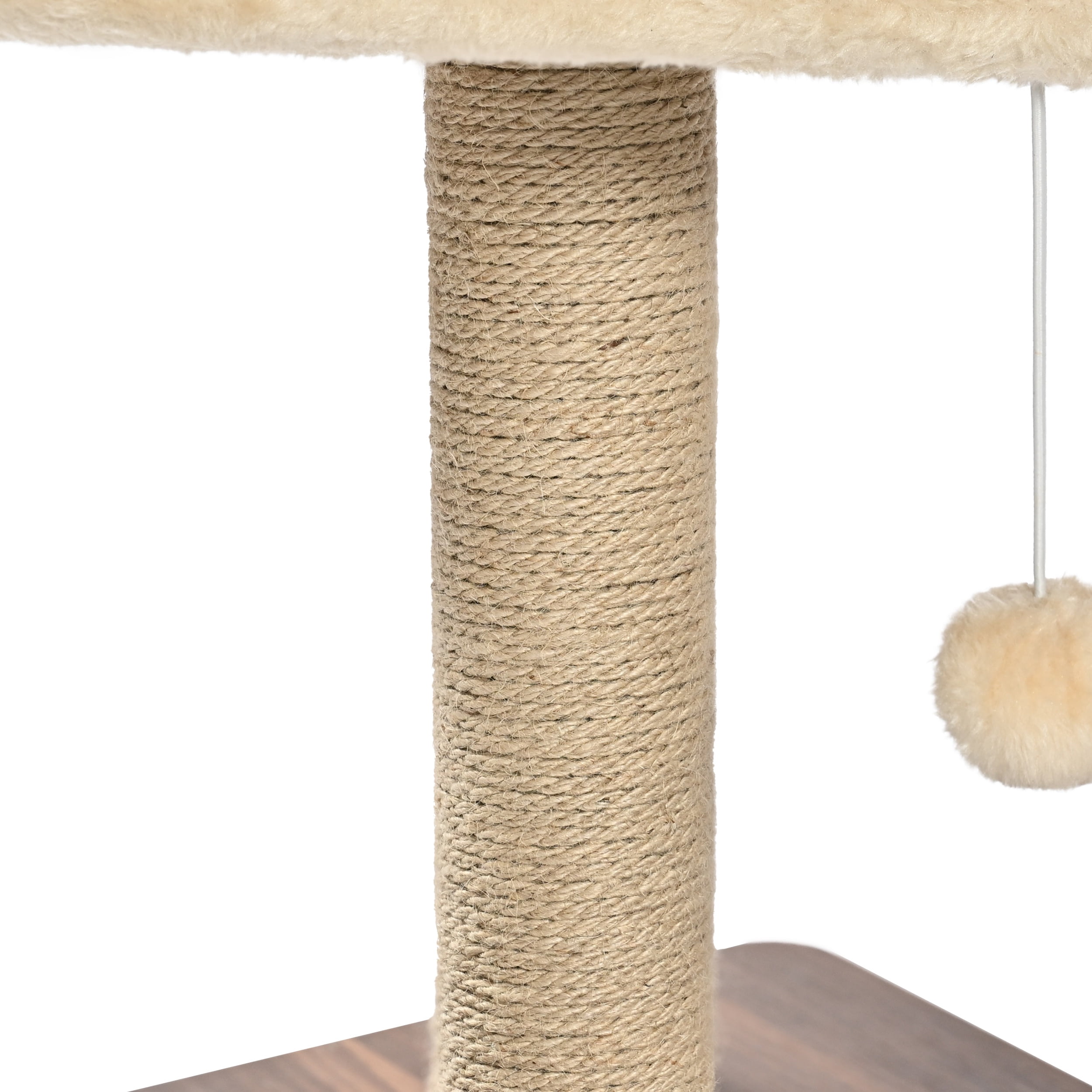 Vibrant Life 4-Level 43" Cat Tree with Grooming Brush and Condo, Beige