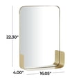 thumbnail image 3 of CosmoLiving by Cosmopolitan 16" x 22" Gold Small Curved Rectangular 1 Shelf Wall Mirror, 3 of 12
