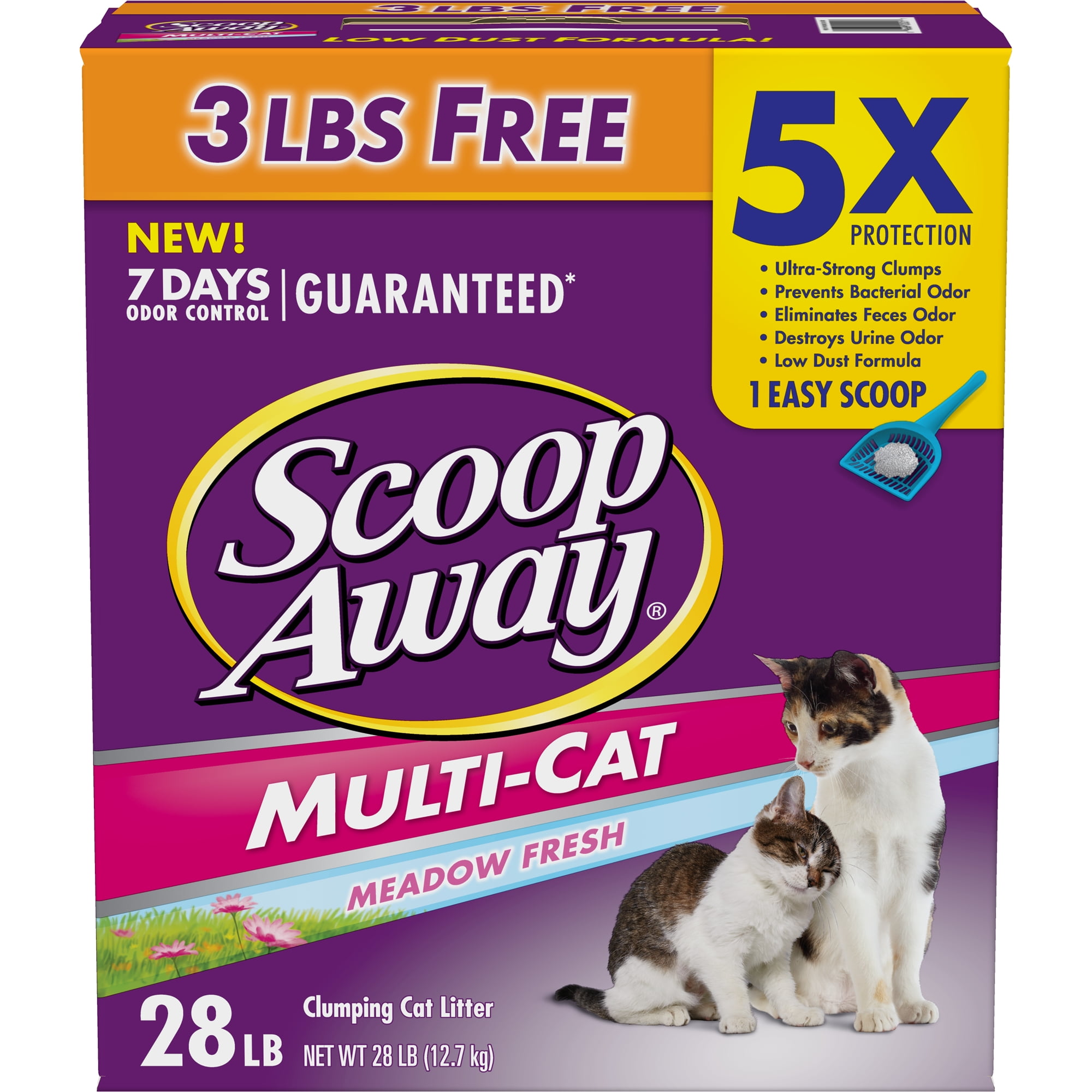Scoop Away MultiCat Clumping Cat Litter, Scented, 28 lbs