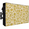 thumbnail image 2 of Outdoor TV Cover 52x30x4.5in, Farmhouse Yellow Wild Flower Weatherproof TV Screen Protector with Zipper, Country Vintage Linen Texture Outside Television Cover Fits Up to 52-55", 2 of 9