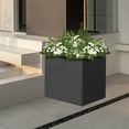thumbnail image 2 of Elegant Black Metal Planter Box, 50x50x50cm, Easy Assembly, Ideal for Growing Herbs, Flowers, & Small Trees Indoors or Outdoors, 2 of 16