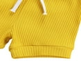 thumbnail image 4 of PENGXIANG Baby Short Sleeve Ribbed Knit O Neck Romper  Drawstring Short Pants, 4 of 10