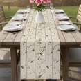 thumbnail image 4 of Sparrow Table Runner - 60 Inch Long Spring Birds on The Branches Retro Country Beige Cotton and Linen Blended Dress Scarves Farmhouse Table Runner for Kitchen Dining, Coffee Table, 13" x 60", 4 of 8