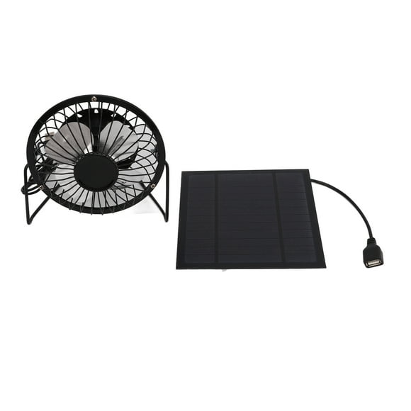 Ventilador con panel solar de 5 W, mini ventilador con panel solar para exteriores, ventilador de hierro con USB y panel solar Características mejoradas