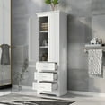 thumbnail image 3 of Cterwk Wood Tall Bathroom Cabinet with 3 Drawers, 2 Doors Storage Cabinet for Bathroom/Office, White, 3 of 9