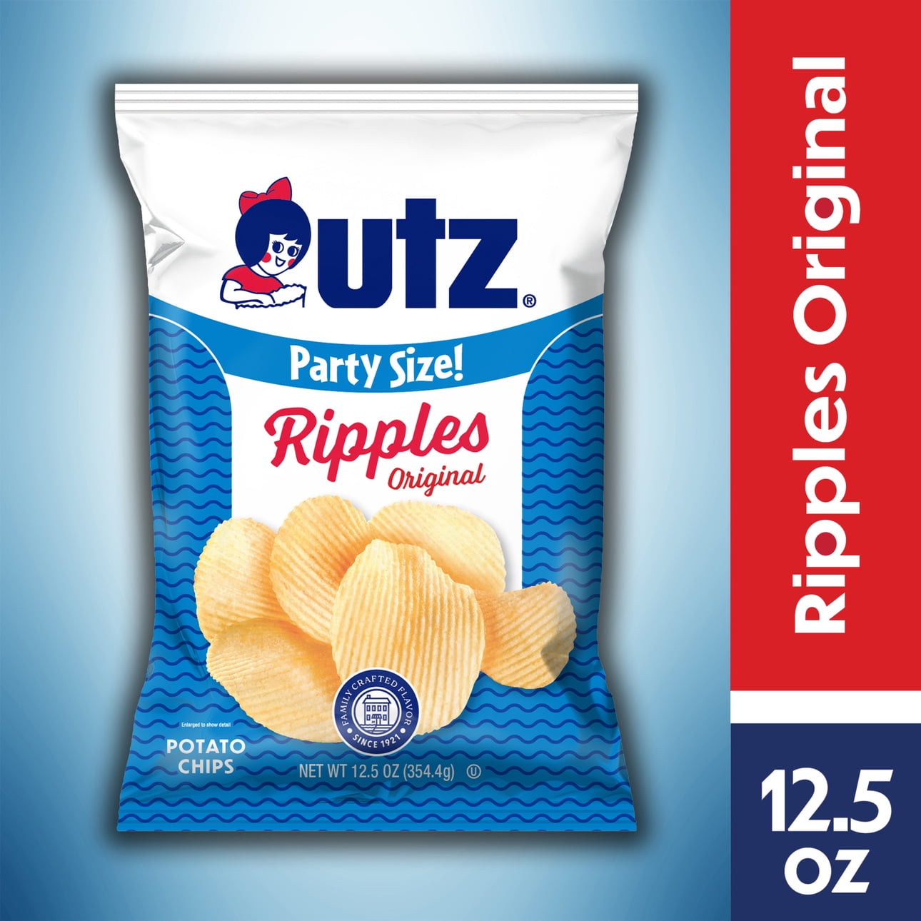 12.5 oz Utz Ripples Original Potato Chips