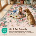 thumbnail image 4 of Design&I 6'x9' Washable Area Rug Vintage Medallion Garden Scrollwork Symmetrical Blossom Ornate Border for Dining Room, Under Table, Office, Snag-Free, 4 of 7