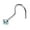 White Gold - 2mm stone, variant on 22G Solid 14Kt Gold Nose Screw Stud with Prong Set real Aquamarine Gemstone, 14kt Yellow Gold or 14kt White Gold - March Birthstone Nose Ring-NSWG_AQM-1.5MM