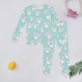 thumbnail image 3 of EHRWE Easter Pajama For Kids Children's Cute Printed Long Sleeve Pajama Set With Top And Pants Loungewear Nightgown For 6-7 Years, 3 of 3