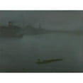 thumbnail image 2 of James Abbott McNeill Whistler 18x15 Gold Ornate Wood Frame and Double Matted Museum Art Print Titled - Nocturne in Blue and Silver, 2 of 4