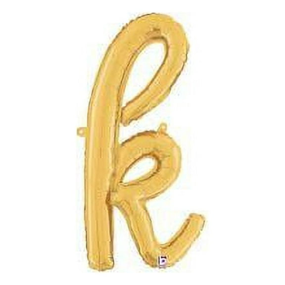 24 inch Script Letter K Gold (Air-Fill Only) Betallic Foil Mylar Balloon - Party Supplies Decorations