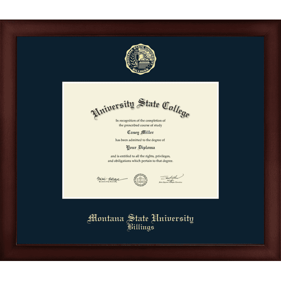 Montana State University Billings Diploma Frame, Document Size 8" x 6"