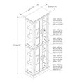 thumbnail image 3 of Lighted Curio Cabinet with Glass Doors, Tempered Glass Display Cabinet with Adjustable Shelves and Mirrored Back Panel, Tall Glass Storage Cabinet for Living Room, E26 Light Bulb Not Included, 3 of 9