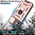 thumbnail image 2 of for iPhone 11 Phone Case with Anti-Explosion Screen Protector, Heavy Duty Shockproof with 360° Rotation Metal Kickstand [Military Grade] Protective Case for iPhone 11, Rose Gold, 2 of 15