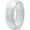 thumbnail image 2 of 8mm Black White Ceramic Ring Plain Wedding Band, 2 of 5