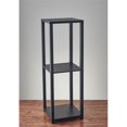 thumbnail image 3 of Home Square 2 Shelves Wood Tall End Table in Black Finish - Set of 2, 3 of 6