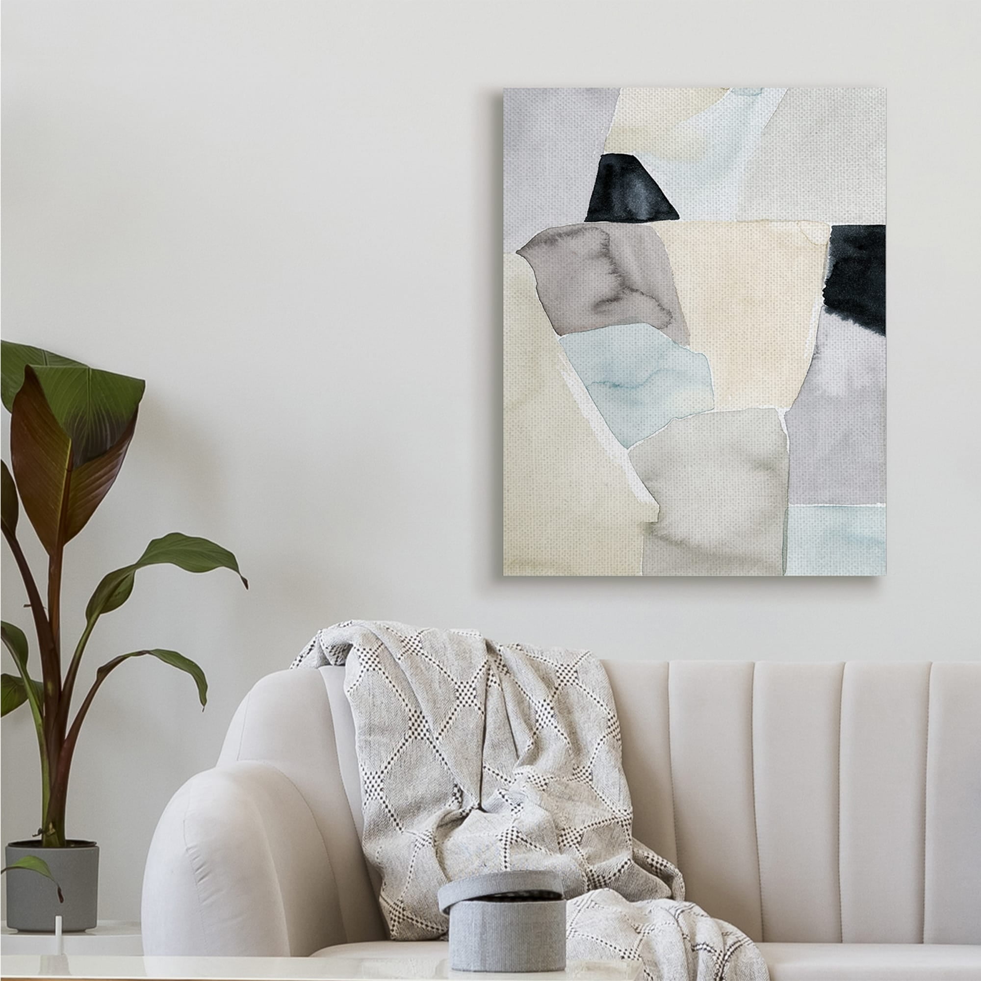 Stupell Industries Abstract Rock Shapes Beige Brown Blue,30 x 40,Designed by Grace Popp