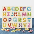 thumbnail image 5 of Wooden Alphabet Puzzle Board 11.8x8.8 Inches Shape Matching Cognitive Learning Toy with Graspable Knobs for Toddlers Kids(A), 5 of 7