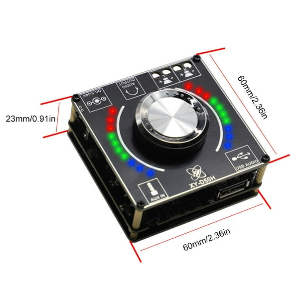 Amplificador de sonido estéreo XY-D50H con luces corrientes coloridas para altavoz casero DIY