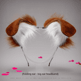 thumbnail image 1 of Tocado de orejas de peluche hecho a mano, accesorio para cosplay de vacaciones, diadema con orejas de perro plegables de dálmatas, buen material, 1 of 5