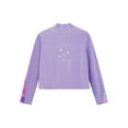 thumbnail image 5 of Nyeemya Kids Girls Gym Workout Athletic Sport Jacket Zipper Sparkly Rhinestone Figure Ice Skating Purple 4, 5 of 6