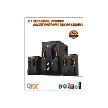 QFX - Powered Wireless Bookshelf Speaker System (Pair) - Black